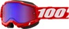 100 Percent Accuri 2 Snowmobile Goggles Neon Red Mirror Red/Blue Lens - Snow goggles with mirror red/blue lens Neon Red