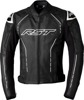 RST S1 CE Leather Jacket Black/Black/White 4XL - Men's 4XL leather jacket, Black/Black/White