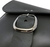 Willie & Max Black Leather Swingarm Bag w/ Black Chrome Buckle