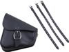 Willie & Max Black Leather Swingarm Bag w/ Black Chrome Buckle