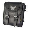 Willie & Max Black Magic Sissy Bar Bag 8x10x4.5 in Black - Universal sissy bar bag in black synthetic leather