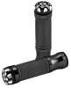 Motorcycle Handlebar Grips With Revolver Bar End - 7/8" - Black
