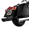 Monster Oval Chrome Slip On Exhaust w/ Black Tips - For 95-16 Harley Touring