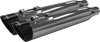Comp-S Slash Slip On Exhaust Mufflers - Chrome w/ Black Ends - For 17-21 Harley Touring Comp-S Slash Slip On Exhaust Mufflers - Chrome w/ Black Ends - For 17-21 Harley Touring