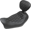 Tripper Diamond Synthetic Leather Solo Seat w/Backrest - For 14-17 HD FXDF Tripper Diamond Synthetic Leather Solo Seat w/Backrest - For 14-17 HD FXDF