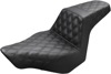 Step-Up Lattice Stitched 2-Up Seat - Black - For 13-17 Harley FXSB Step-Up Lattice Stitched 2-Up Seat - Black - For 13-17 Harley FXSB