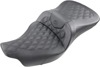 Road Sofa Lattice Stitched 2-Up Seat Black Gel - For Harley FLHTCUTG Road Sofa Lattice Stitched 2-Up Seat Black Gel - For Harley FLHTCUTG