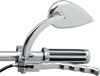Drag Specialties Teardrop Mirror Chrome Universal Fit - Universal teardrop chrome mirror with hardware
