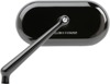 Arlen Ness Black Forged Billet Mirrors with Short Stem, Left Hand Oval