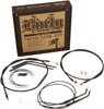 Extended Black Control Cable Kit For 12" T-Bar Handlebars - Fits 14-21 Harley Davidson XL1200 & XL883 Models