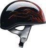 Z1R CC Beanie Hellfire Helmet - Medium, Red/Gloss/Black - Half face helmet with Hellfire graphic