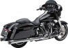 Gen 2 Neighbor Haters Slip-Ons Chrome/Black 4" Fits FLH/FLT 2017-2022