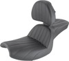 Step-Up Lattice Stitched 2-Up Seat Black w/Backrest - For 82-94 Harley FXR Step-Up Lattice Stitched 2-Up Seat Black w/Backrest - For 82-94 Harley FXR