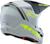 Alpinestars SM3 Youth Radium Helmet Gray/Blk/Ylw Fluo YL - Youth MX helmet in Gray/Black/Yellow Fluo, size YL