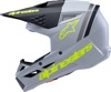 Alpinestars SM3 Youth Radium Helmet Gray/Blk/Ylw Fluo YL - Youth MX helmet in Gray/Black/Yellow Fluo, size YL