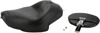Wide Smooth Naugahyde Solo Seat Black w/Backrest - For 04-20 Harley XL XR Wide Smooth Naugahyde Solo Seat Black w/Backrest - For 04-20 Harley XL XR