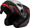 GMAX MD-04S Sector Snow Helmet Matte Black/Red Large Electric Shield