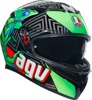 AGV K3 Kamaleon Full Face Helmet Green 2XL Unisex - Full face helmet, 2XL, Kamaleon graphic, Green