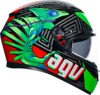 AGV K3 Kamaleon Helmet XL Green Red Gloss Unisex - Full face helmet with Pinlock lens, XL, Green/Red