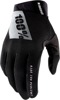100% Men's Ridefit Gloves Black/White Medium for Off-Road/ATV/Motocross