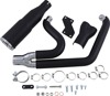 2-1 Hi-Output Short Black Full Exhaust Chrome Tip - For 86-17 HD Softail 2-1 Hi-Output Short Black Full Exhaust Chrome Tip - For 86-17 HD Softail
