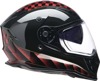 Z1R Nemesis Thunderbird Helmet - Large, Red/Black - Full face helmet with drop-down sun visor