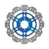 Front VEE Brake Rotors - Blue - VEE Style Brake Rotor - Blue Center Front Set
