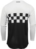 THOR Hallman Differ Cheq Jersey 2XL White Black Men's - Moisture wicking race jersey, 2XL, White/Black