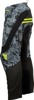 Thor Youth Sector DIGI Pants Black Camo Gray Fluorescent Yellow Size 26