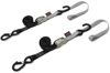 1"x6' Soft-Tye Tie Down w/Secure Hook - Pair, Black & Silver