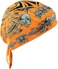 Flydanna Headwraps - Flydanna Orange Tribal Skull