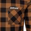 USWE Flannel Long Sleeve Off-Road Jersey Bronze Small - Lightweight flannel jersey, small, bronze color