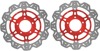 Front VEE Brake Rotors - Red - VEE Style Brake Rotor - Red Center Front Set