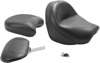 Touring Smooth Vinyl 2-Up Seat Black w/Backrest - For Suzuki C50, Intruder Touring Smooth Vinyl 2-Up Seat Black w/Backrest - For Suzuki C50, Intruder