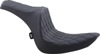 Predator III Seat- Double Diamond Black Thread 7in Tall Rider Support-2Up - Fits 07-17 FLSTF, 06-10 FXST, 08-11 FLSTSB