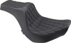 Predator Diamond Vinyl 2-Up Seat Black Foam - For 18-20 Harley FXBR