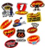 FMF Go Fast Have Fun Sticker Pack Red/Yellow Vinyl Decals - Weather-resistant FMF decals for dirt bikes, helmets