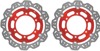Front VEE Brake Rotors - Red - VEE Style Brake Rotor - Red Center Front Kit