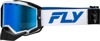 Fly Racing Zone Elite Snow Goggle White/Blue - Snow goggles with dark blue mirror lens