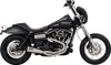 Vance & Hines 2-into-1 Upsweep Exhaust System Brushed For Harley Dyna - 2-into-1 upsweep exhaust for Harley Dyna models