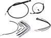 Extended Black Control Cable Kit For 12" T-Bar Handlebars