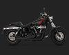 2-1 Hi-output Black Short Full Exhaust Chrome Tip - For 06-17 Harley FXD 2-1 Hi-output Black Short Full Exhaust Chrome Tip - For 06-17 Harley FXD