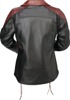 Z1R Combiner Leather Jacket Black/Red Women's Medium - Premium leather riding jacket for women, size M