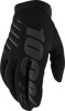 100 Percent Brisker Gloves Black Medium - Low profile insulated MX gloves for cool weather