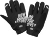 100 Percent Brisker Gloves Black Medium - Low profile insulated MX gloves for cool weather