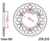 Black Aluminum Rear Sprocket - 44 Tooth 520 - For Honda CR/F XR & Beta RR