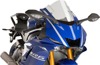 PUIG Z-Racing Clear Windscreen For Yamaha YZF-R7 2022-2025, YZF-R6 - Clear double-height windscreen For Yamaha YZF-R7, YZF-R6