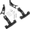 Black Passenger Floorboard Mounts Kit - For most 00-17 FLST/FXST