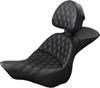 Explorer Lattice 2-Up Seat Black w/Backrest - For 13-17 HD FXSB