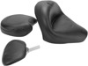 Mustang Wide Vintage 2Pc Seat w/ Drvr Backrest Black For 03-09 Honda VTX1300R/S